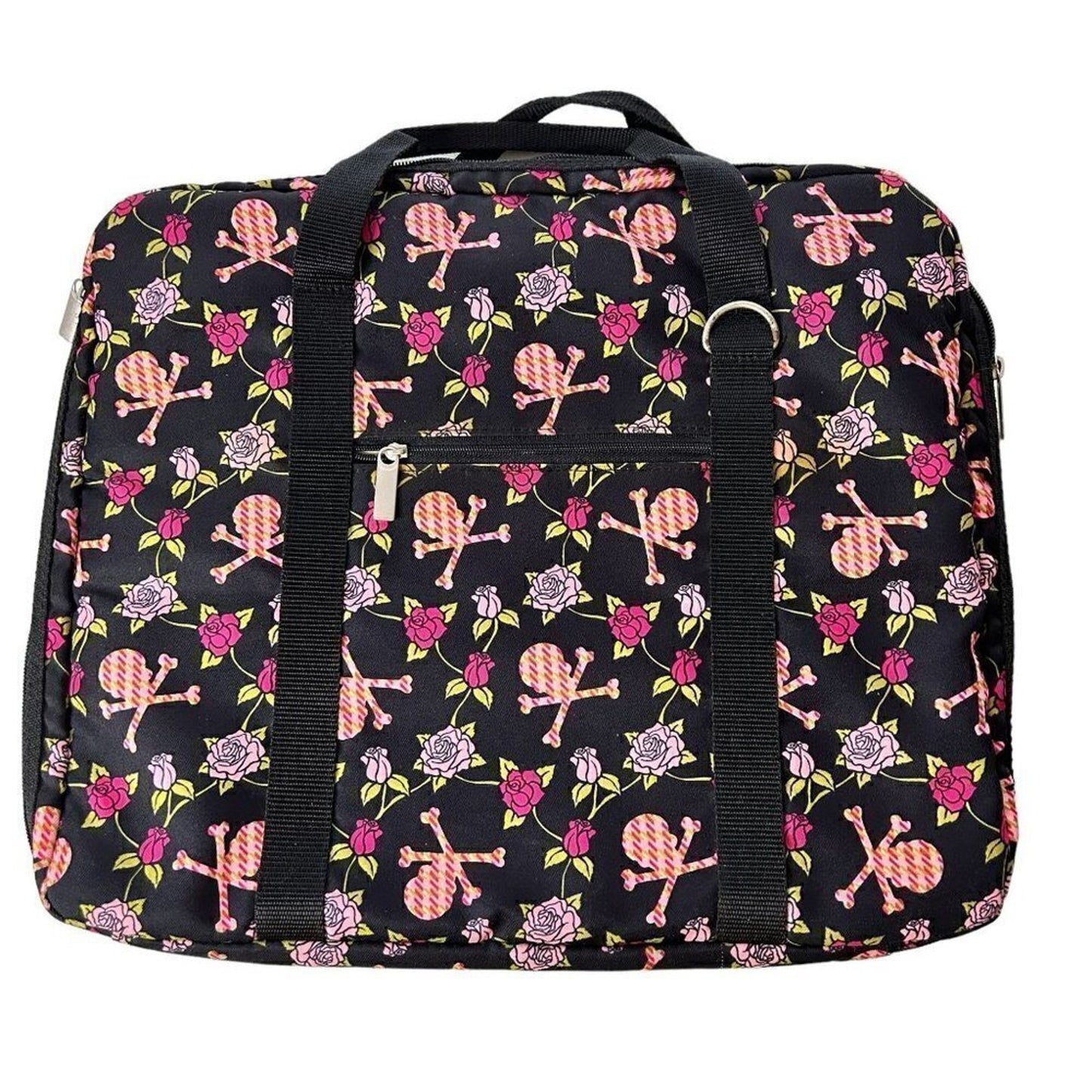 Tote Computer Book Bag Floral Whimsical 16" x 13" Pockets Zippers