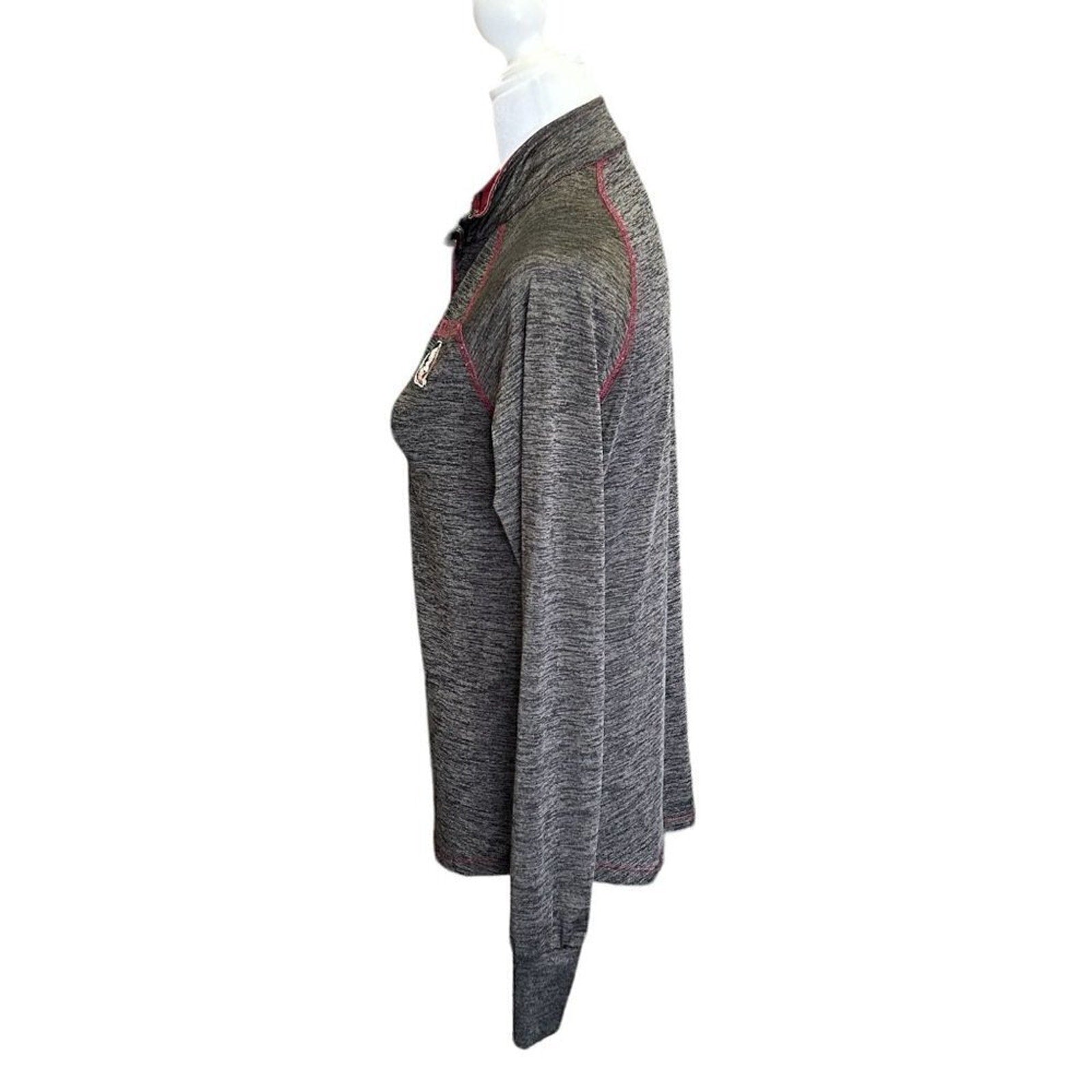 FSU Florida State University Women's Top 1/4 zip Pullover Grey / Garnet #B1467