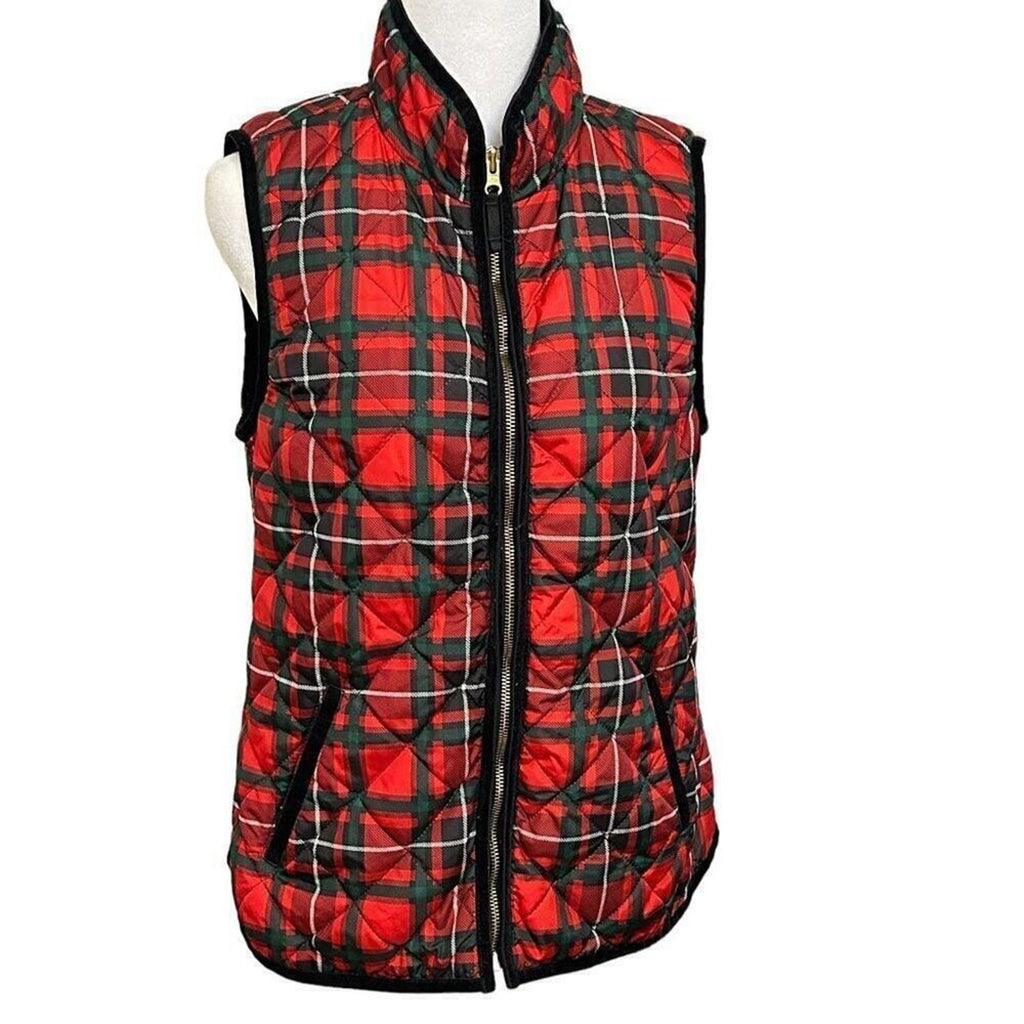 Red Plaid Women's Quilted Vest Size ( M ) Old Navy SEE Photos #M1385