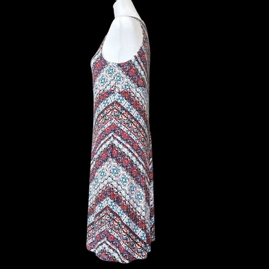 Athleta sleeveless stretchy A-line dress size M (8–10) geometric pattern #H1280