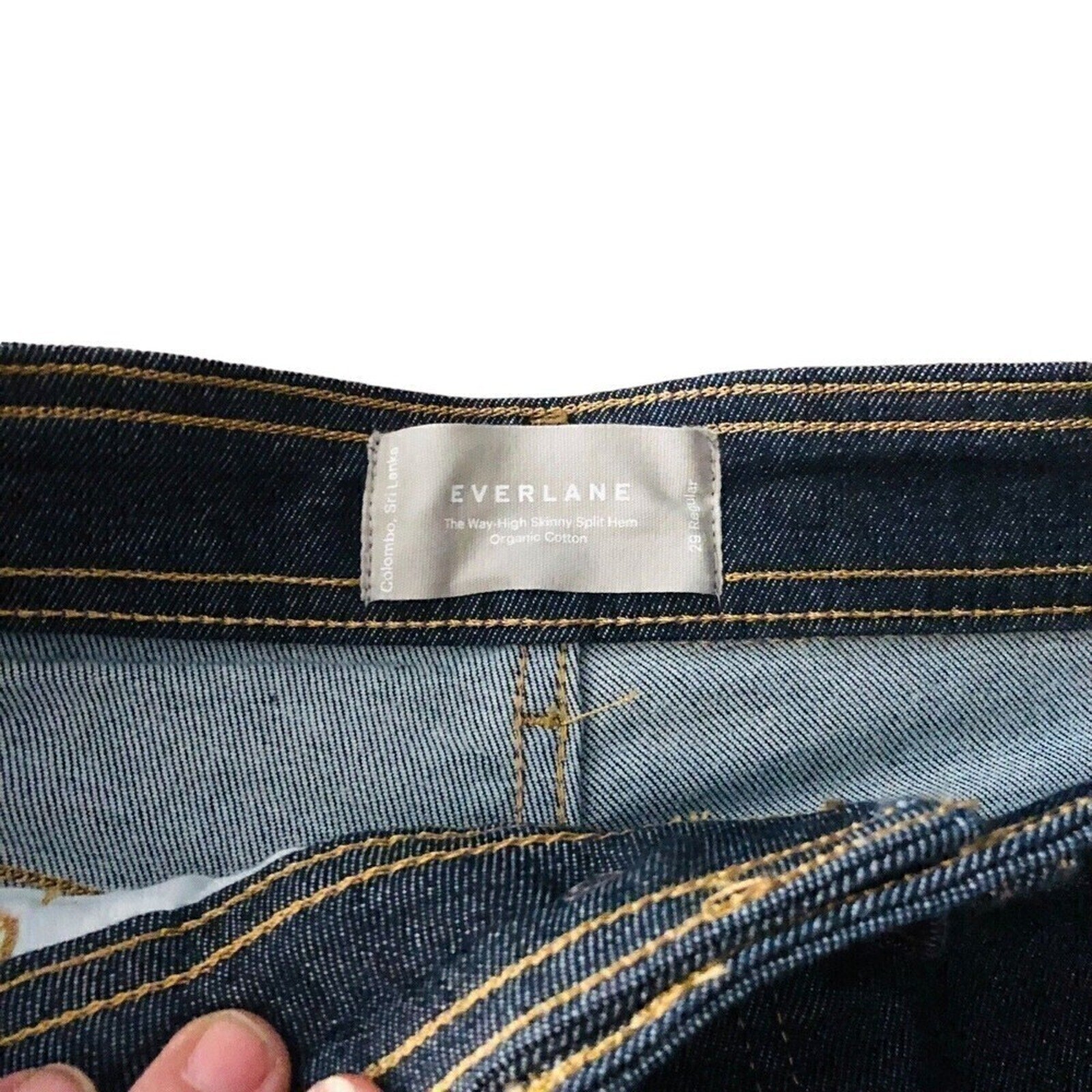 EVERLANE Jeans Womens The Hi-Rise Split Hem Organic Cotton Blue Size 29 #1072