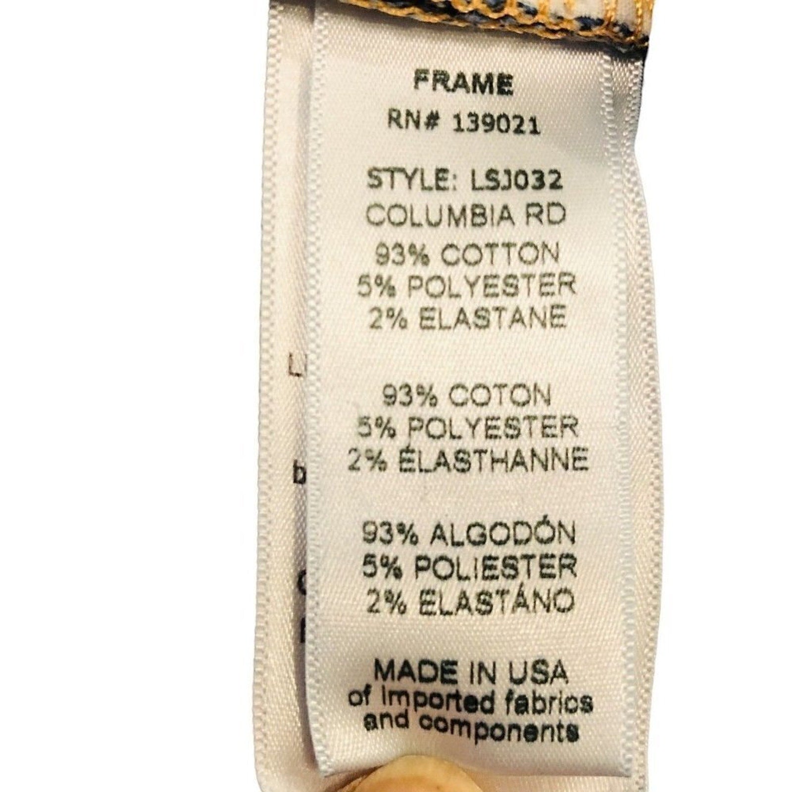 Frame Denim Jeans Le Skinny De Jeanne Womens Size 28 Mid Rise Made in USA #1079