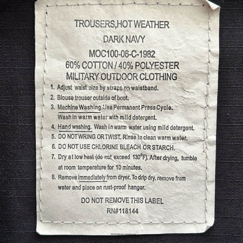 Cargo Pants Navy Blue adjustable cuff button pockets / fly, Size in description