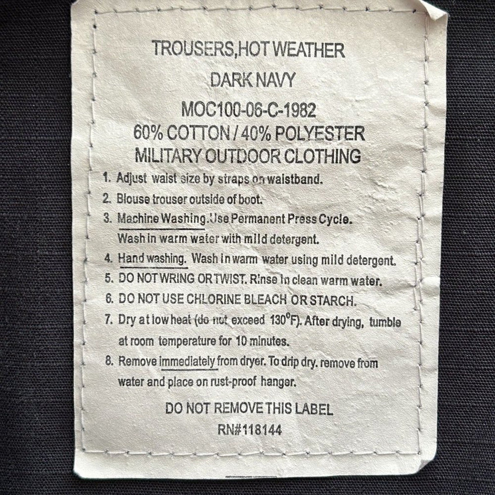 Cargo Pants Navy Blue adjustable cuff button pockets / fly, Size in description