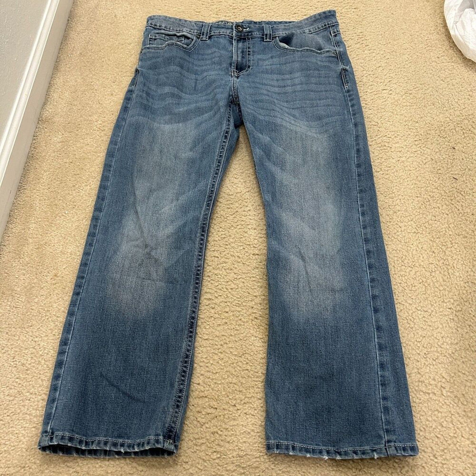 Axel T. K. Jeans 36" x 30" Wide Full Leg Blue Med Wash 10" Rise