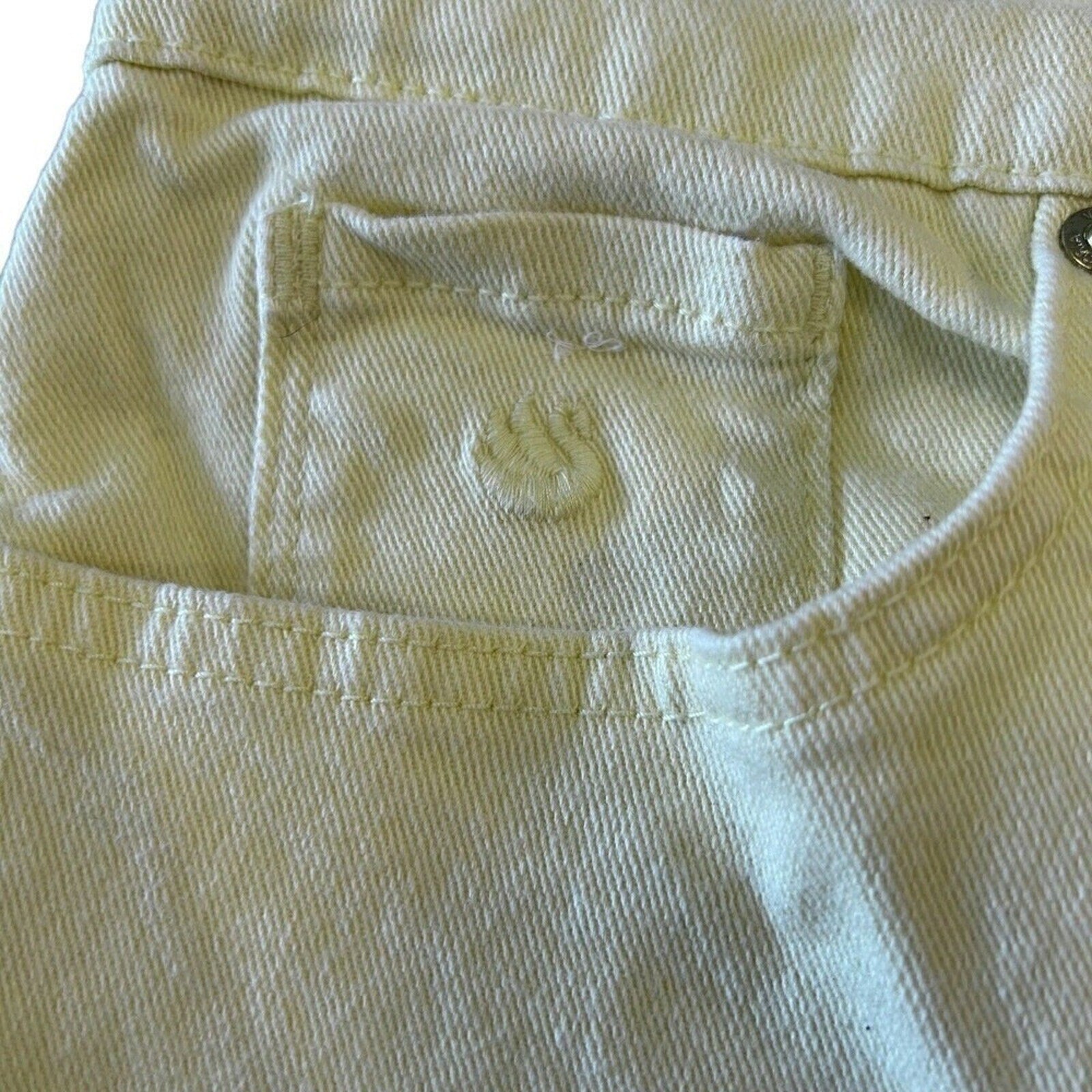 Gloria Vanderbilt High-Rise Jeans, Baby Yellow (not white), Size 14, #1115