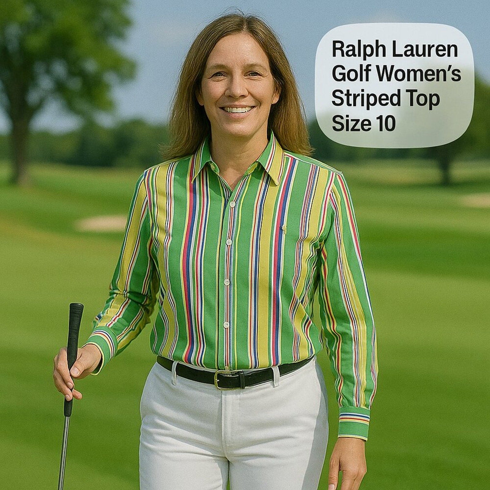 Ralph Lauren Golf Women's Striped Top Size 10 (See Photos) Long Sleeve