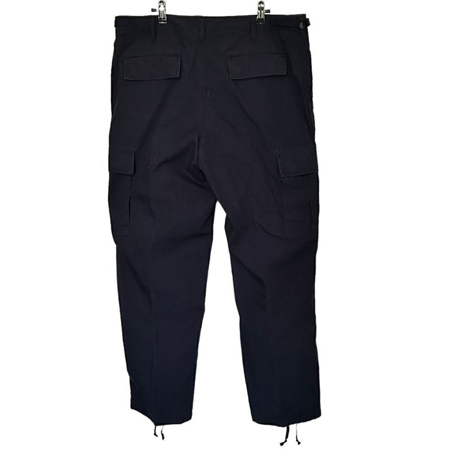 Cargo Pants Navy Blue adjustable cuff button pockets / fly, Size in description