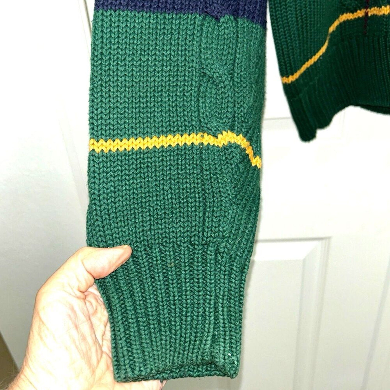 Checkpoint Vintage 90's Cable Knit Crew-neck Sweater Men's Size Large #N1636