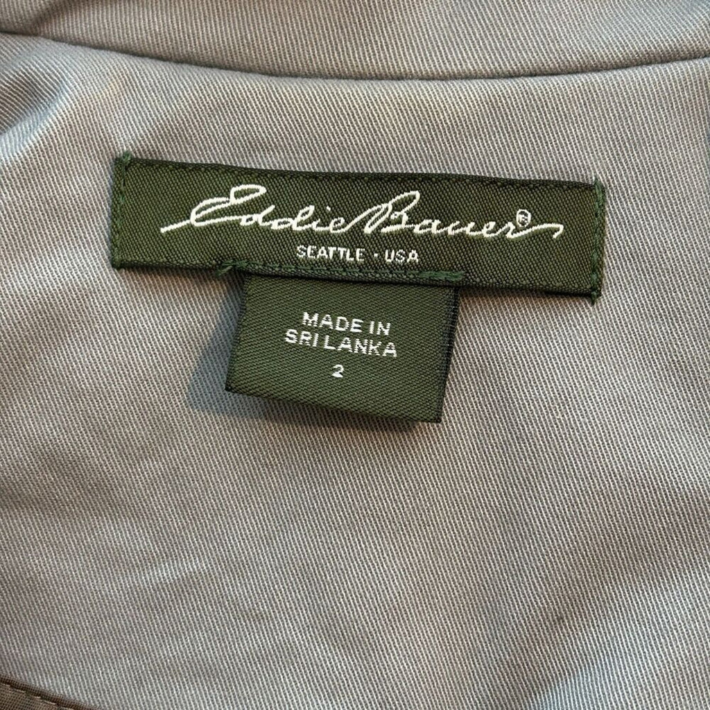 Eddie Bauer Women's Size 2 Dove Grey Two Button Cotton Jacket Blazer