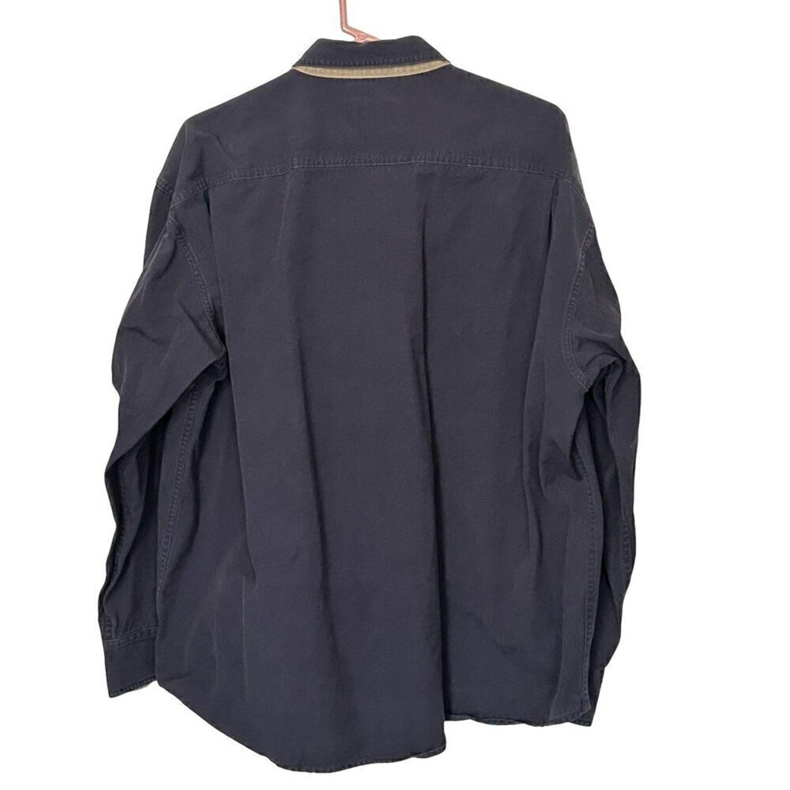 Cabela's Blue Tan Long Sleeve Heavyweight Men's Outdoor Shirt Size XL #H