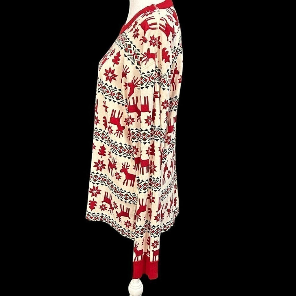 Hanna Anderson Reindeer Womens Top Sz XL Holiday Christmas Lg Slve Shirt #K1354