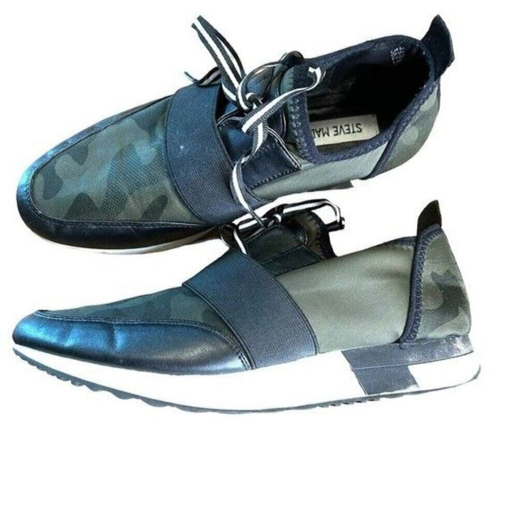 Steve Madden Sneakers Womens Army Green & Black Camo O'Hara Sz. 7.5 #S5